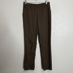 Uniqlo Tan Plaid Skinny Pull On Jeggings, Sz Small